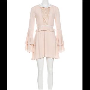 For Love And Lemon peach ruffles lace minidress XS